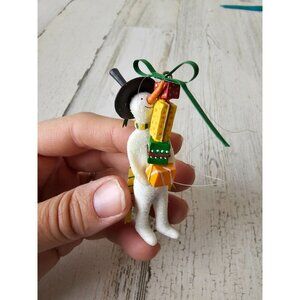 Dept 56 krinkles Mini pencil snowman present scarf glitter ornament Xmas tree